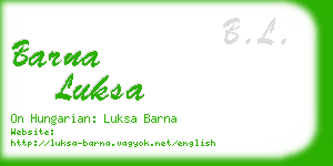 barna luksa business card